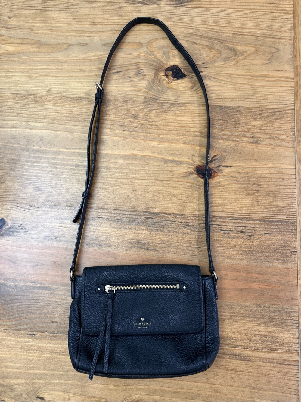 Kate Spade Black Pebbled Leather Small Crossbody
